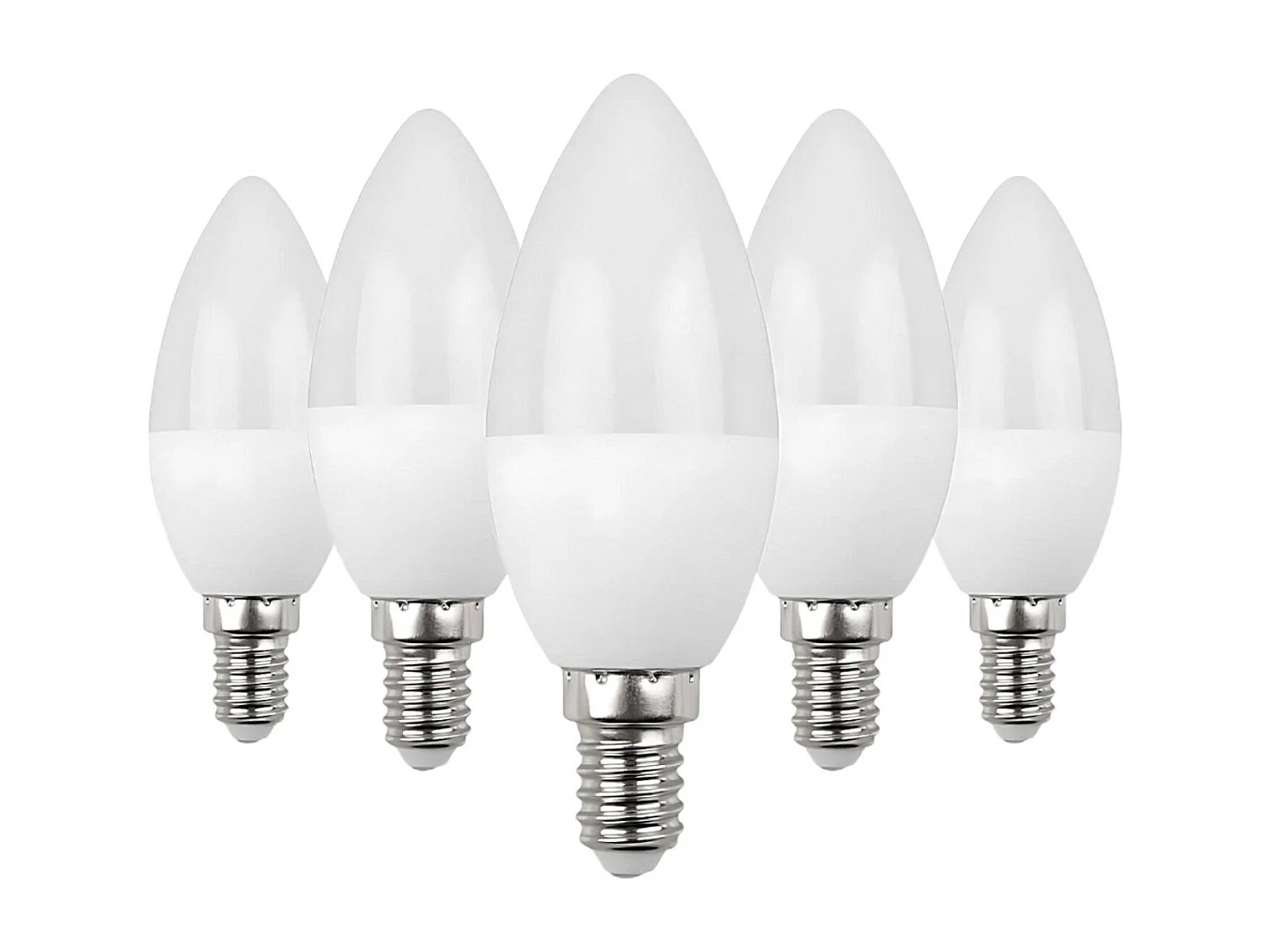 Confezione da 5 Lampadine LED a Candela E14 6W Equi.40W 470lm 15000H Primer Leader