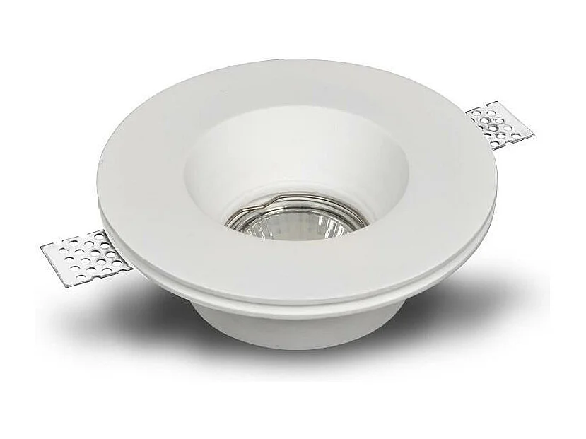 Portafaretto Downlight Integrazione Cartongesso Circolare per Lampadina LED GU10 / GU5.3 Foro Ø133 mm UGR17 Bianco
