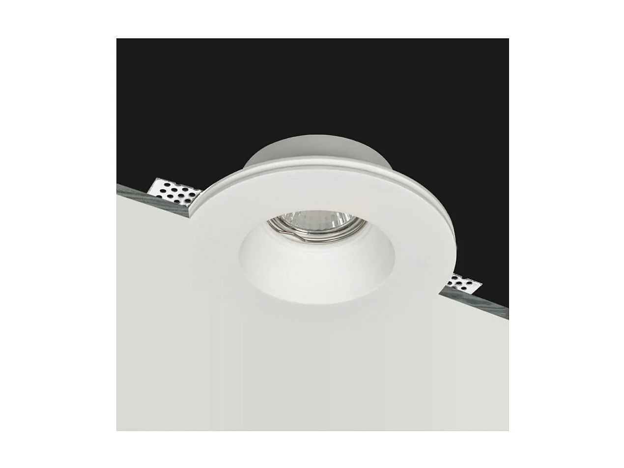 Portafaretto Downlight Integrazione Cartongesso Circolare per Lampadina LED GU10 / GU5.3 Foro Ø133 mm UGR17 Bianco
