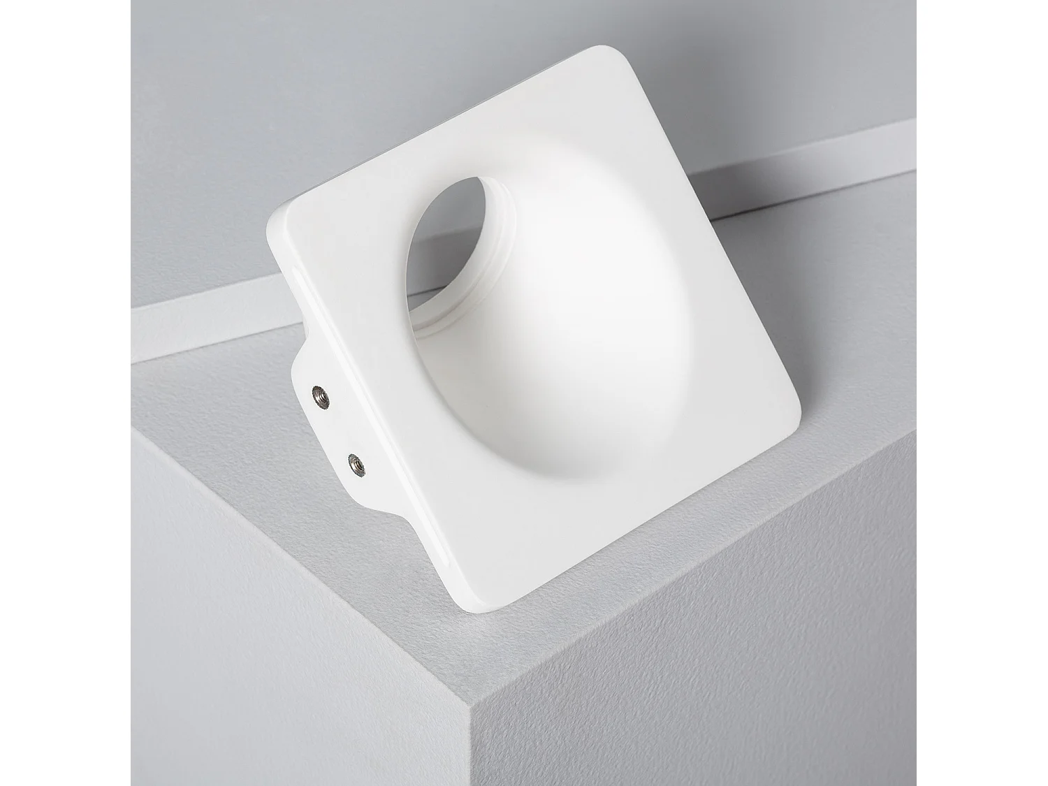 Portafaretto Downlight Integrazione Cartongesso Accento per Lampadina LED GU10 / GU5.3 Foro 123x123 mm UGR17 Bianco