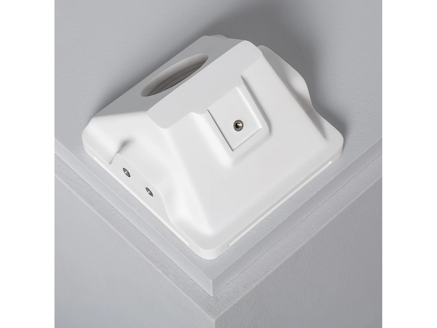 Collerette Downlight Intégration Plâtre/Pladur Accent pour Ampoule LED GU10/GU5.3 Coupe 123x123 mm UGR17 Blanc