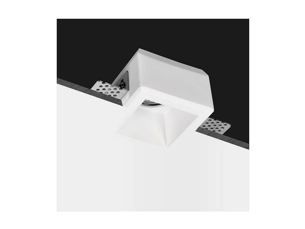 Aro Downlight Integración Escayola/Pladur Cuadrado para Bombilla LED GU10 / GU5.3 Corte 83x83 mm UGR17 Blanco