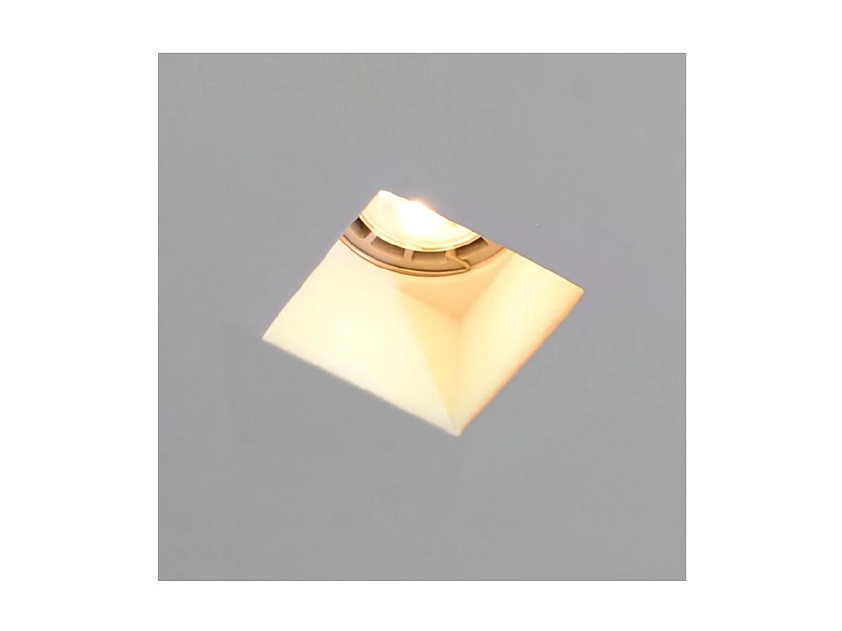 Aro Downlight Integración Escayola/Pladur Cuadrado para Bombilla LED GU10 / GU5.3 Corte 83x83 mm UGR17 Blanco