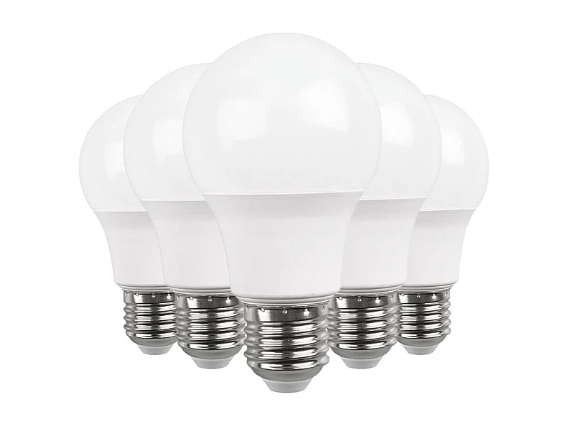 Confezione da 5 Lampadine LED Standard E27 9W Equi.60W 806lm 3000K 15000H Primer Leader