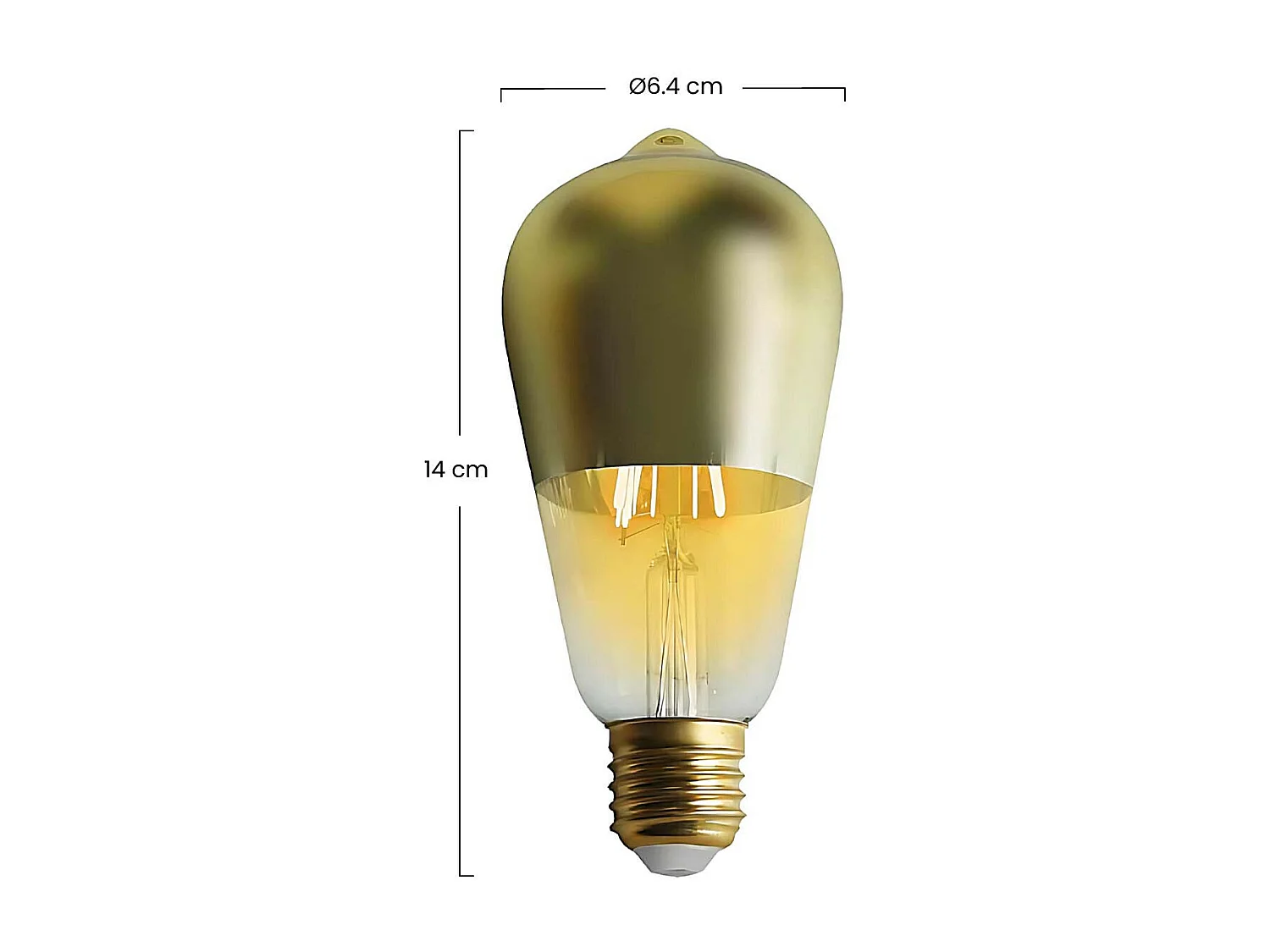 Lampadina LED Edison Cupola Oro E27 6W Equi.45W 600lm 15000H 7hSevenOn Vintage
