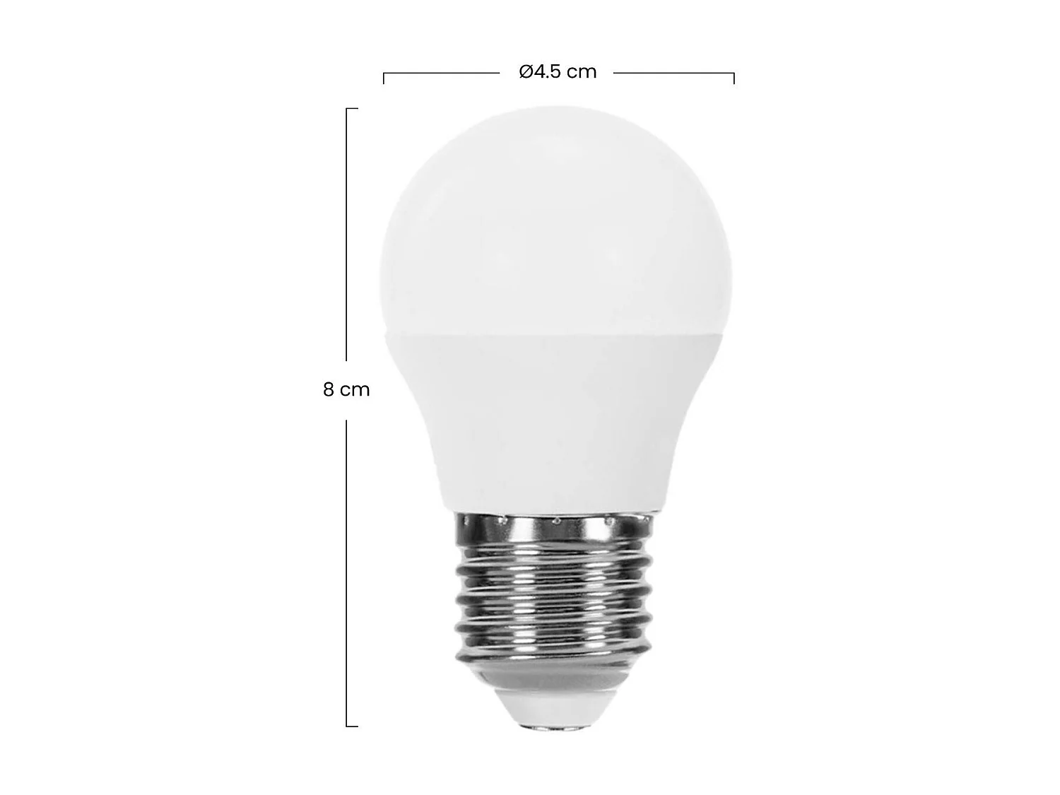 Confezione da 3 Lampadine LED Sferiche E27 6W Equi.40W 470lm 15000H Primer Leader