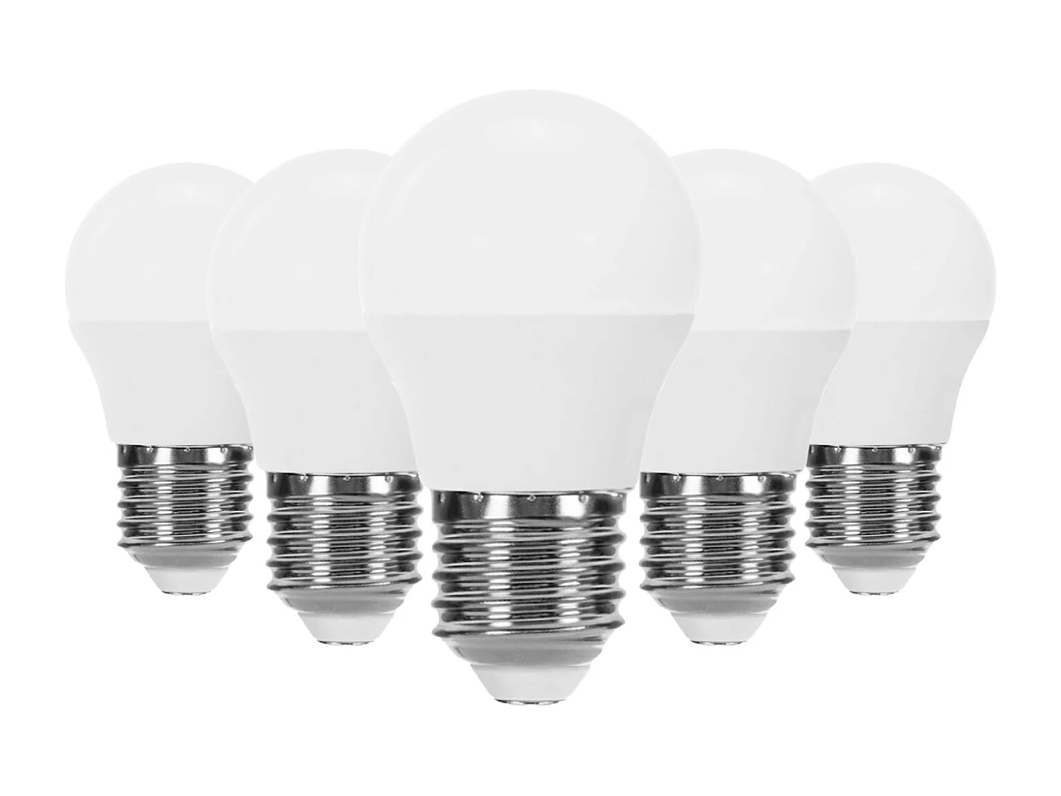 Confezione da 5 Lampadine LED Sferiche E27 6W Equi.40W 470lm 15000H Primer Leader