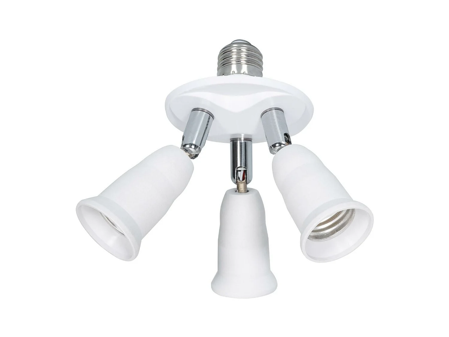 Adaptador para Bombilla 1 E27 a 3 E27 Blanco