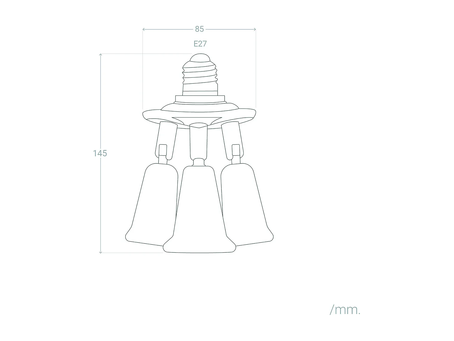 Adaptateur E27 à 3 Ampoules E27  Blanc