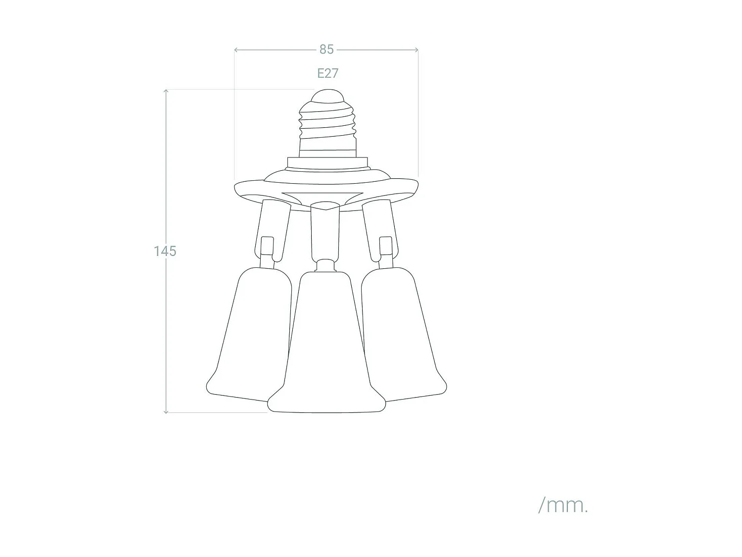 Adaptateur E27 à 3 Ampoules E27  Blanc