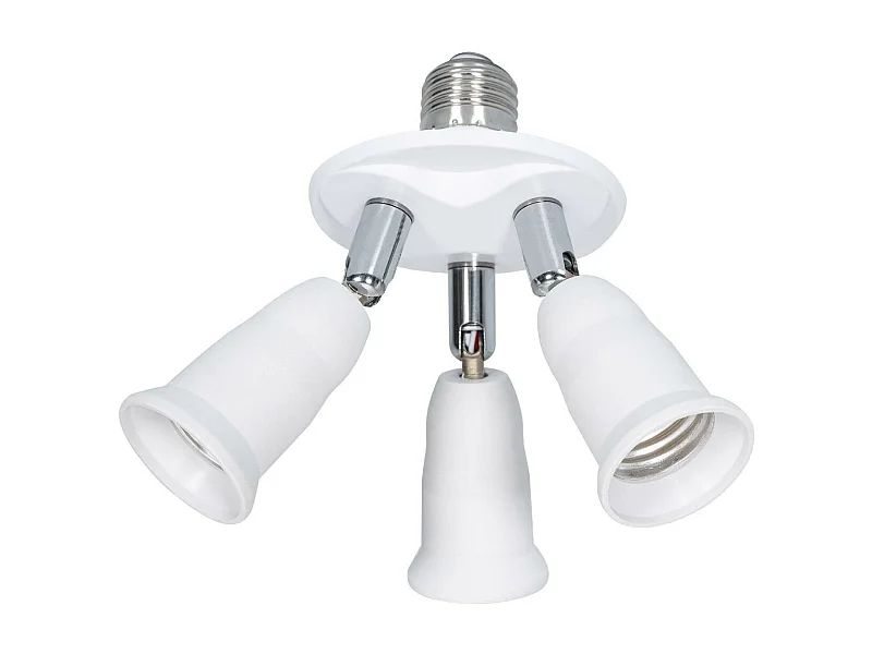 Adaptador para Bombilla 1 E27 a 3 E27 Blanco