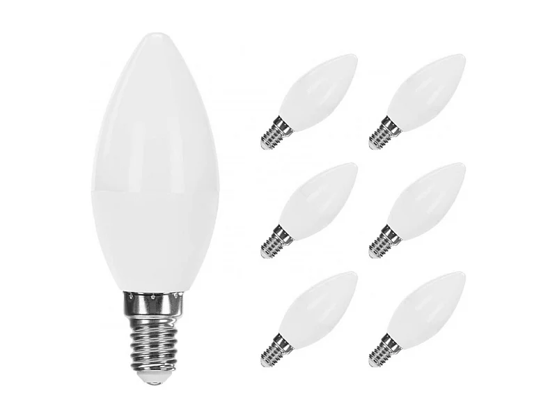 Confezione da 6 lampadine LED a candela E14 6W Equi.40W 470lm Raydan Home