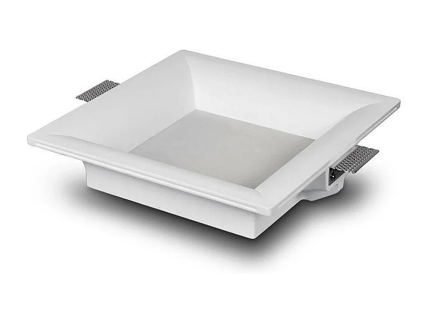 Collerette Downlight LED Intégration Plâtre/Pladur Carrée 18W Coupe 333x333 mm UGR17 2700K Blanc chaud