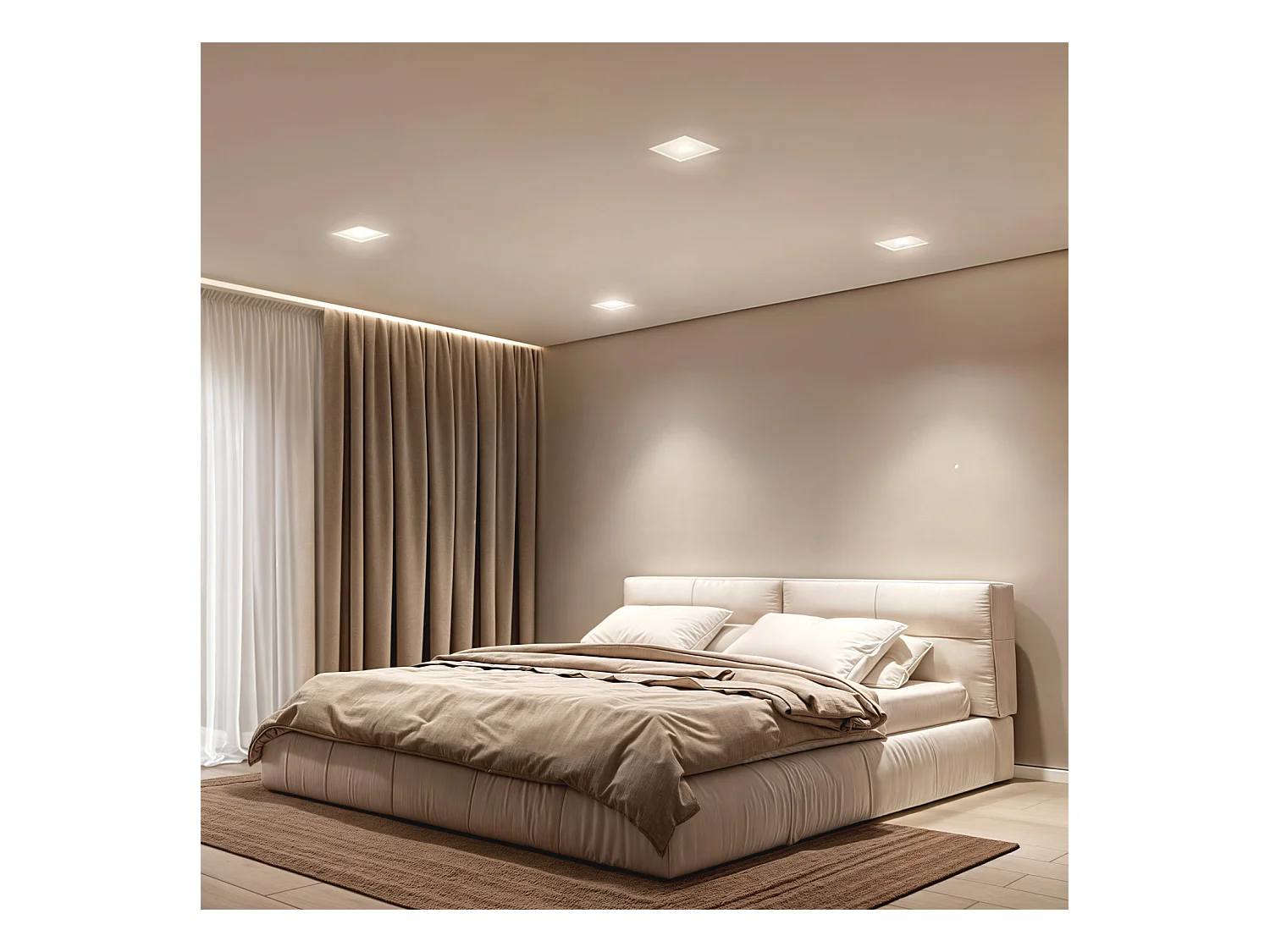 Downlight Integración Escayola/Pladur LED Cuadrado 18W Corte 333x333 mm UGR17 2700K Blanco Cálido