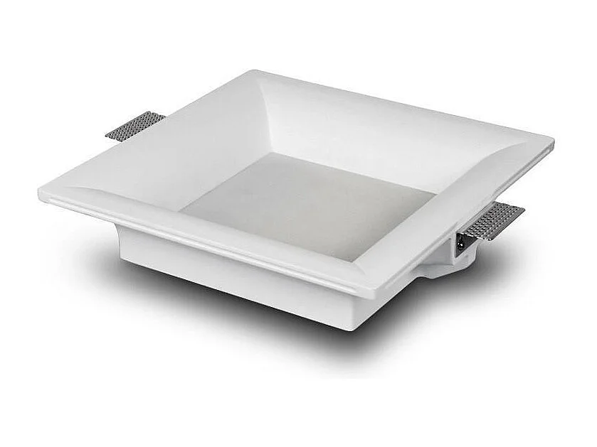 Collerette Downlight LED Intégration Plâtre/Pladur Carrée 18W Coupe 333x333 mm UGR17 2700K Blanc chaud