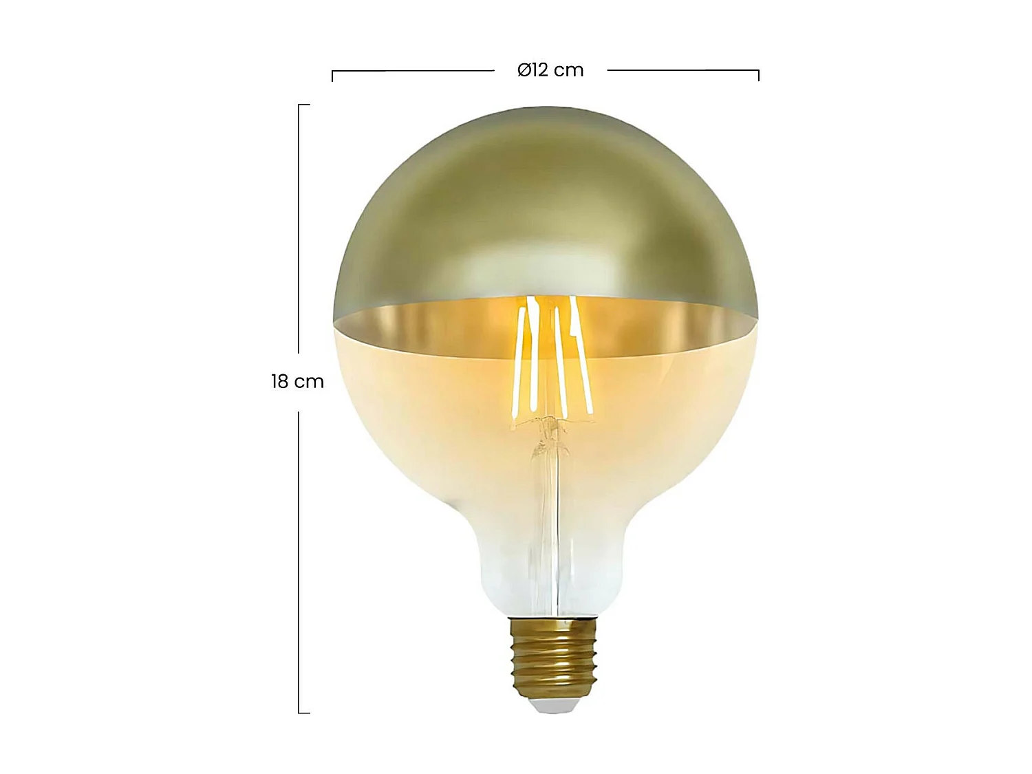Lampadina LED Globo G120 Cupola Oro E27 6W Equi.48W 600lm 2100K 15000H 7hSevenOn Vintage