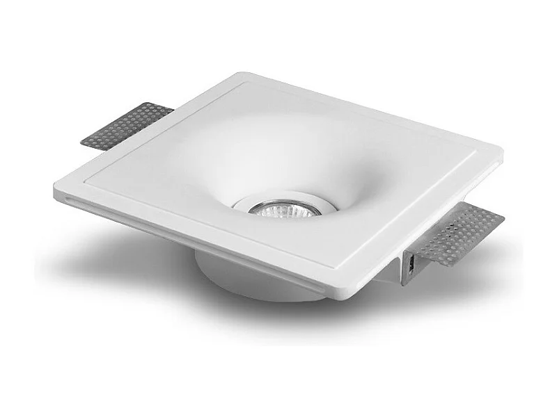 Portafaretto Downlight Integrazione Cartongesso per Lampadina LED GU10 / GU5.3 Foro 207x207 mm UGR17 Bianco