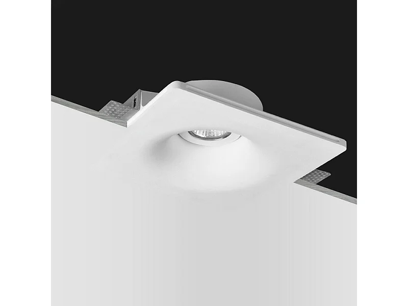 Aro Downlight Integración Escayola/Pladur para Bombilla LED GU10 / GU5.3 Corte 207x207 mm UGR17 Blanco