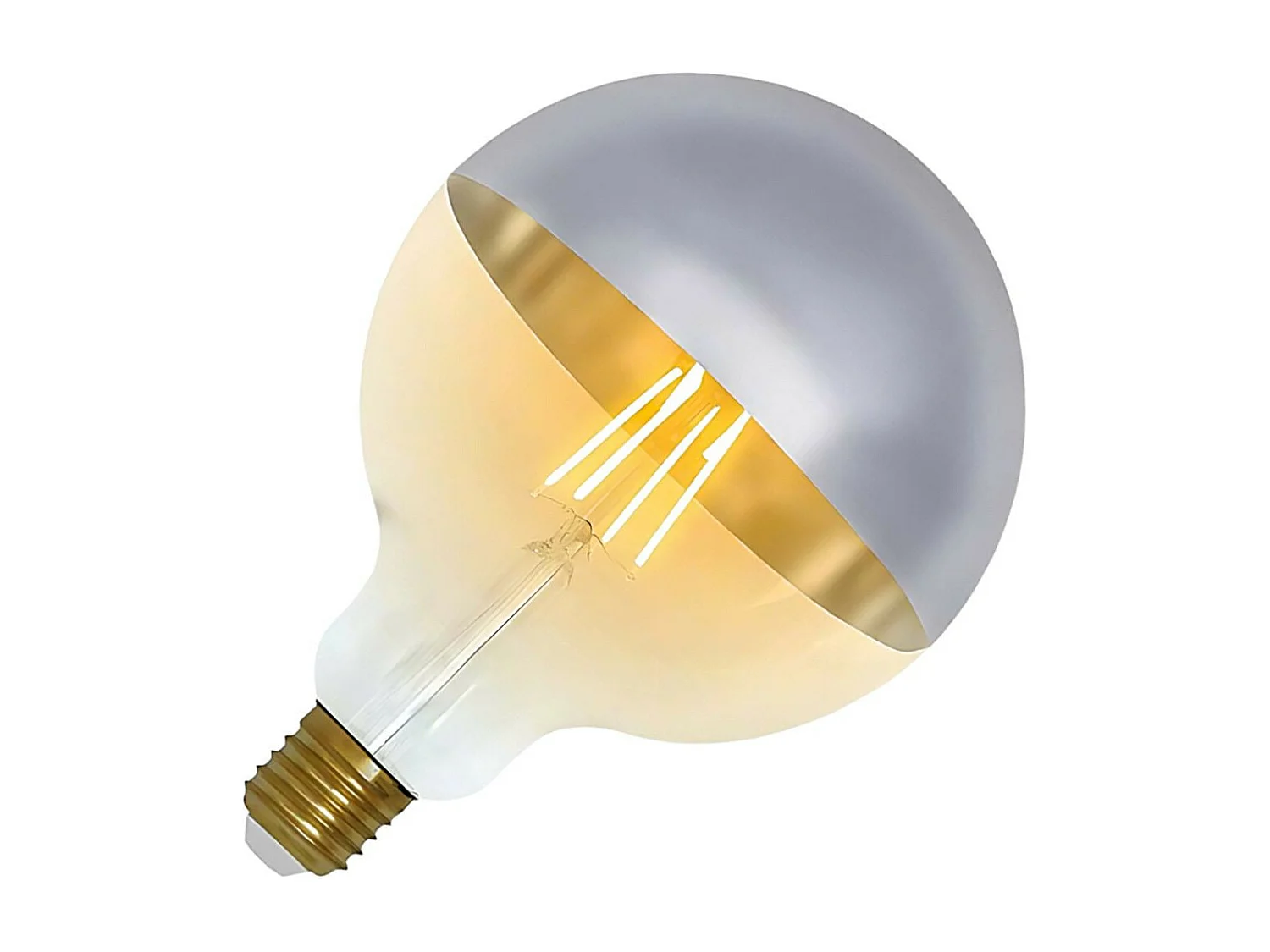 Lampadina LED Globo G120 Cupola Argento E27 8W Equi.60W 806lm 2100K Vintage 15000H 7hSevenOn Vintage