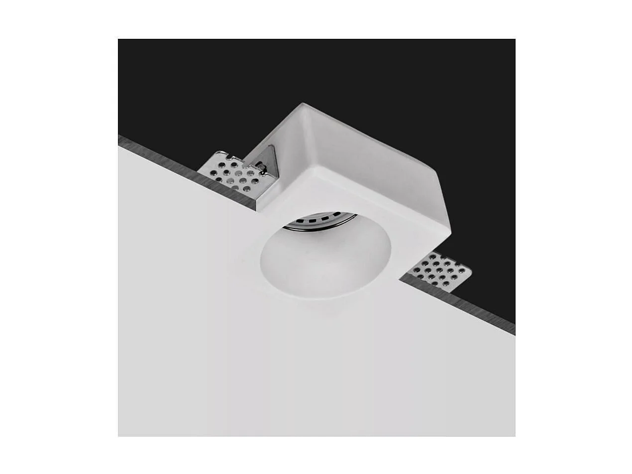 Aro Downlight Integración Escayola/Pladur para Bombilla LED GU10 / GU5.3 Corte 83x83 mm UGR17 Blanco