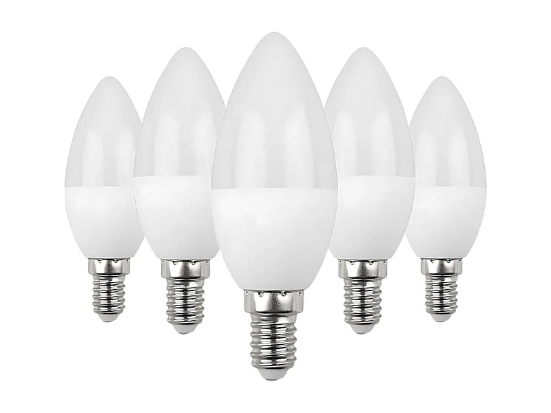 Confezione da 5 Lampadine LED a Candela E14 6W Equi.40W 470lm 15000H Primer Leader