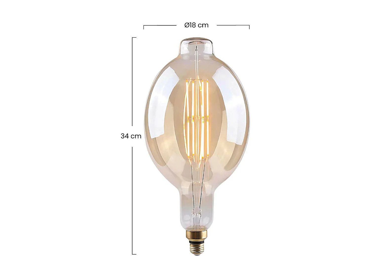 Lampadina LED Giant E27 8W Equi.40W 500lm Dimmerabile 2100K Oro 15000H 7hSevenOn Vintage