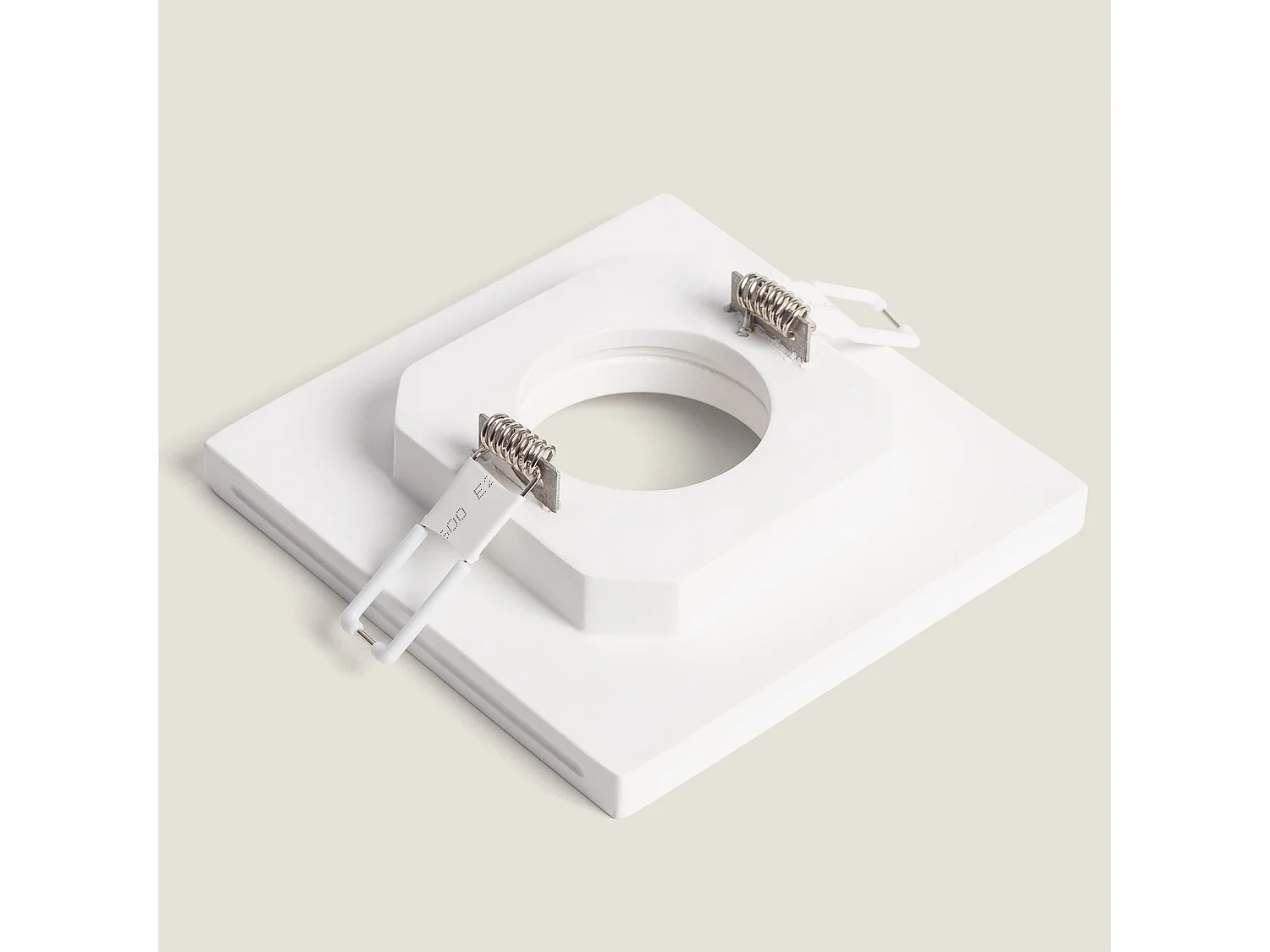 Aro Downlight Integración Escayola/Pladur para Bombilla LED GU10 / GU5.3 Corte 125x125 mm UGR17 Blanco