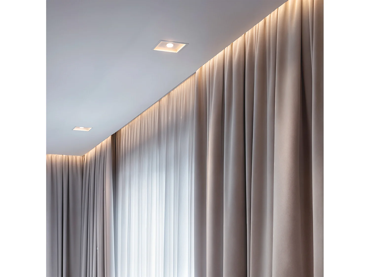 Portafaretto Downlight Integrazione Cartongesso per Lampadina GU10 / GU5.3 Foro 125x125 mm UGR17 Bianco