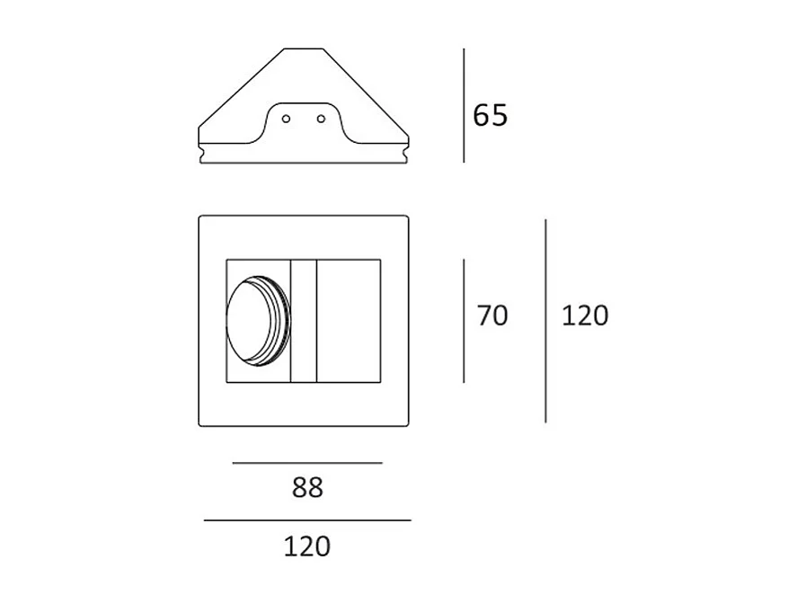 Aro Downlight Integración Escayola/Pladur Cuadrado Accent para Bombilla LED GU10 / GU5.3 Corte 123x123 mm UGR17 Blanco
