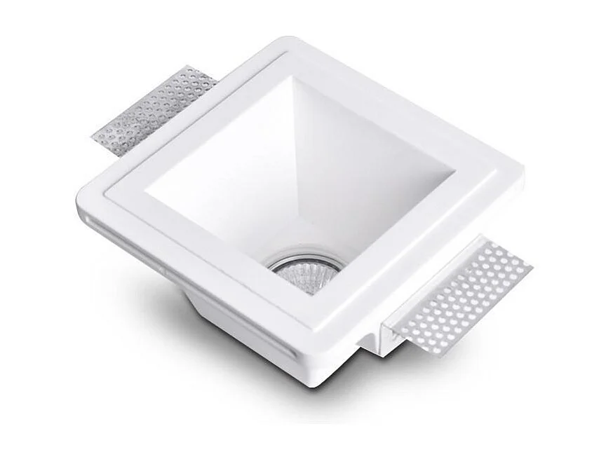 Aro Downlight Integración Escayola/Pladur Cuadrado para Bombilla LED GU10 / GU5.3 Corte 153x153 mm UGR17 Blanco
