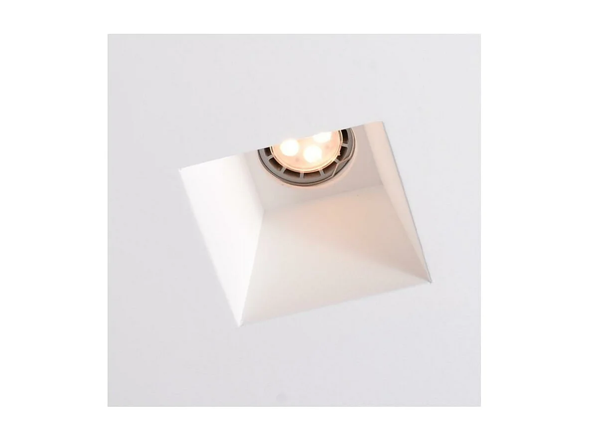 Aro Downlight Integración Escayola/Pladur Cuadrado para Bombilla LED GU10 / GU5.3 Corte 153x153 mm UGR17 Blanco