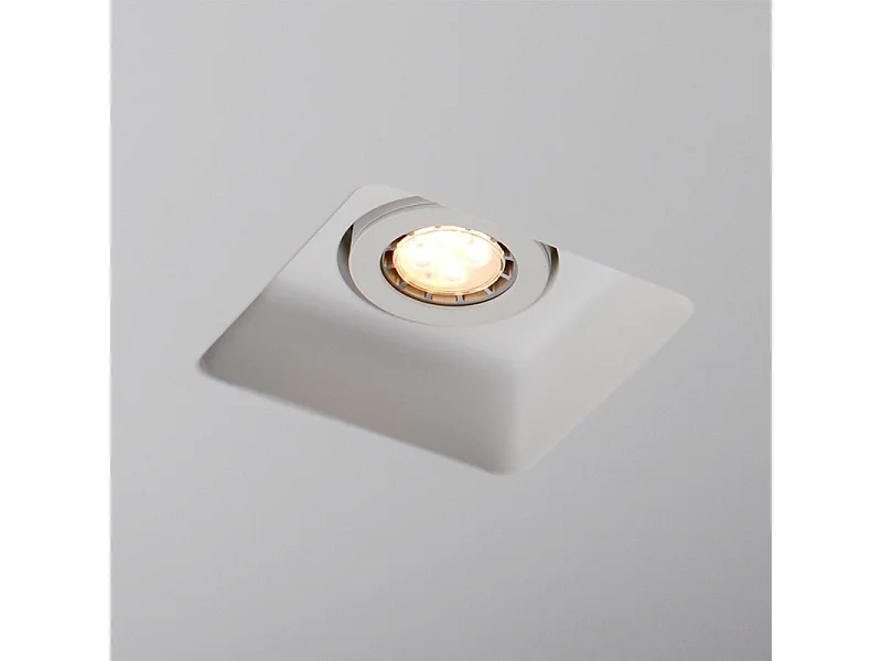 Portafaretto Downlight Integrazione Cartongesso Quadrato per Lampadina LED GU10 / GU5.3 Foro 158x158 mm UGR17 Bianco