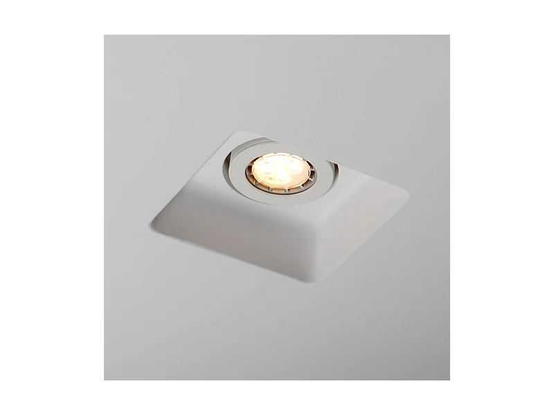 Aro Downlight Integración Escayola/Pladur Cuadrado para Bombilla LED GU10 / GU5.3 Corte 158x158 mm UGR17 Blanco