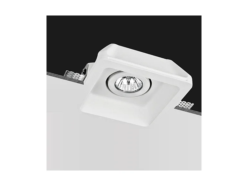 Aro Downlight Integración Escayola/Pladur Cuadrado para Bombilla LED GU10 / GU5.3 Corte 158x158 mm UGR17 Blanco