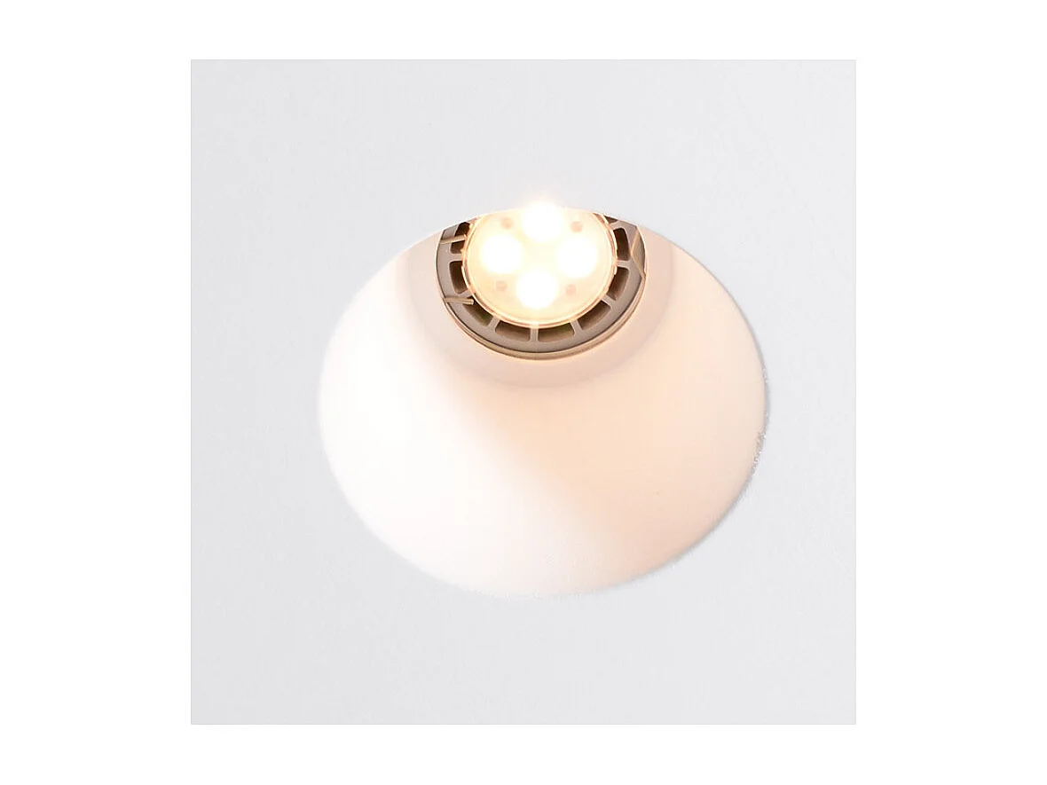 Collerette Downlight Intégration Plâtre/Pladur pour Ampoule LED GU10/GU5.3 Coupe 153x153 mm UGR17 Blanc