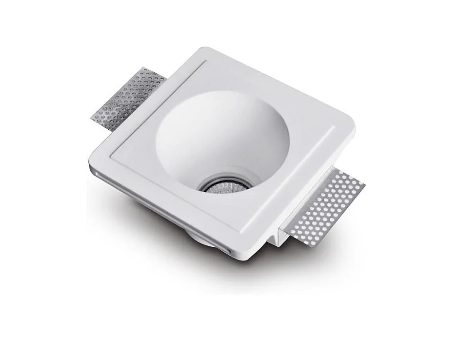 Portafaretto Downlight Integrazione Cartongesso per Lampadina LED GU10 / GU5.3 Foro 153x153 mm UGR17 Bianco