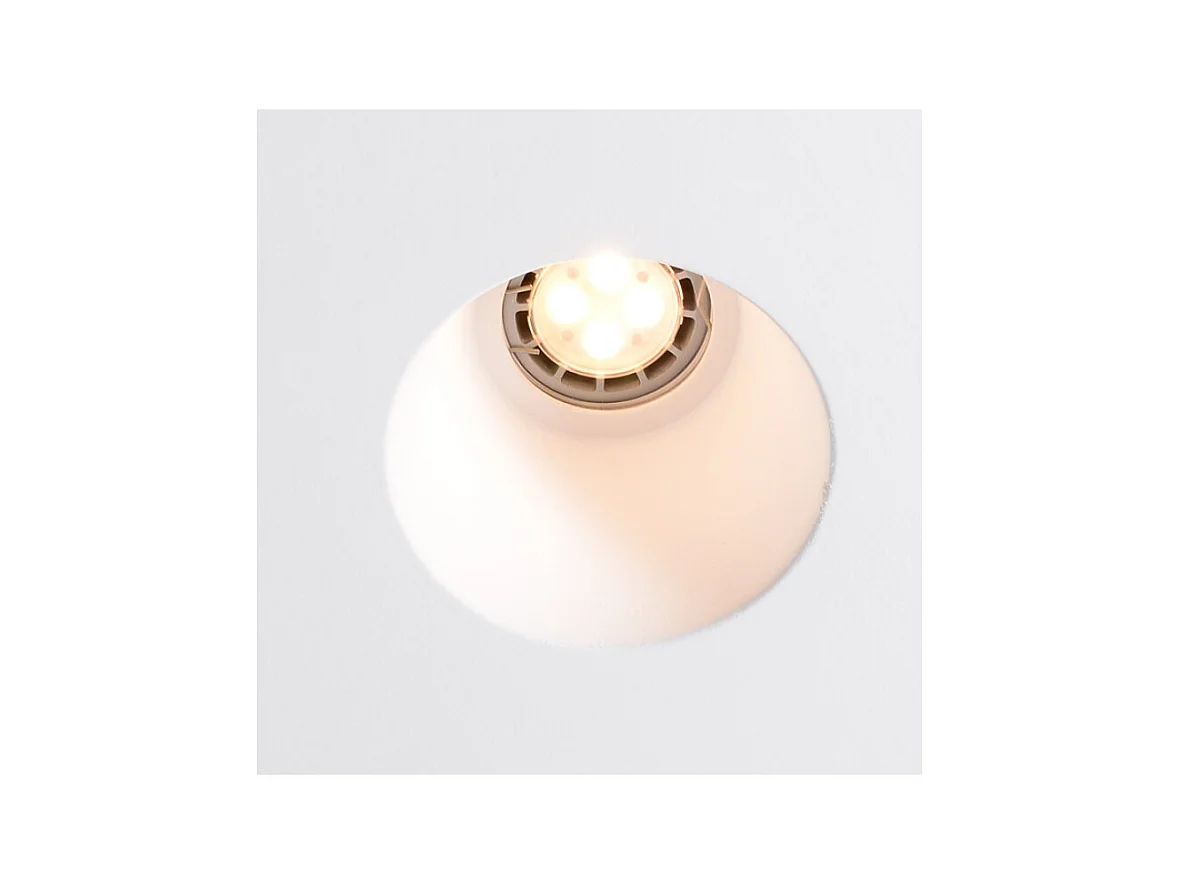 Portafaretto Downlight Integrazione Cartongesso per Lampadina LED GU10 / GU5.3 Foro 153x153 mm UGR17 Bianco