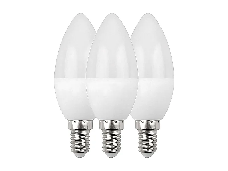 Pack 3 Lampadine LED a Candela E14 6W Equi.40W 470lm 15000H Primer Leader