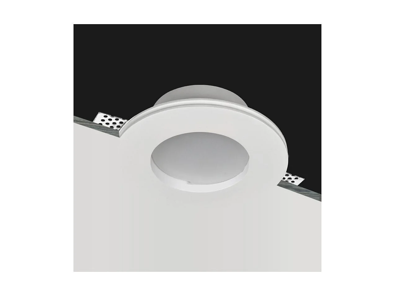 Aro Downlight Integración Escayola/Pladur Circular para Bombilla LED GU10 / GU5.3 Corte Ø133 mm Blanco