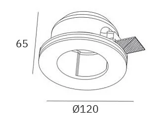Aro Downlight Integración Escayola/Pladur Circular para Bombilla LED GU10 / GU5.3 Corte Ø133 mm Blanco