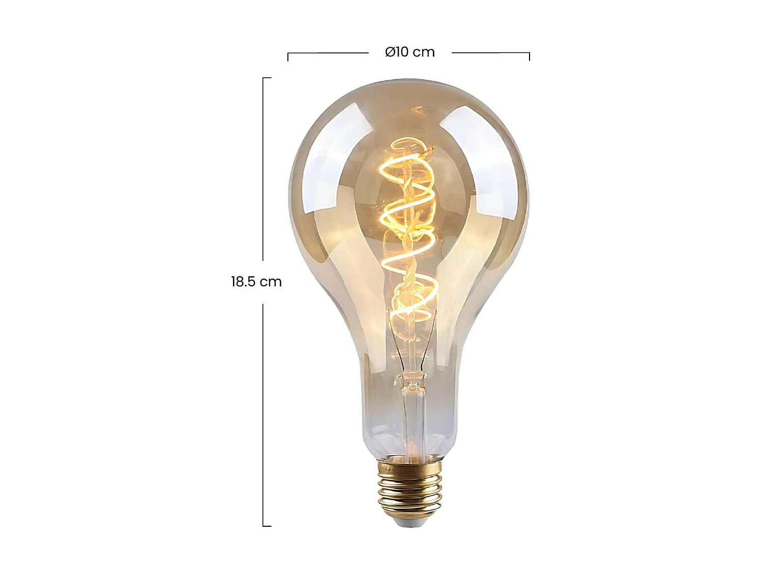 Lampadina LED Goccia E27 4W Equi.17W 160lm Dimmerabile 2100K Oro 15000H 7hSevenOn Vintage