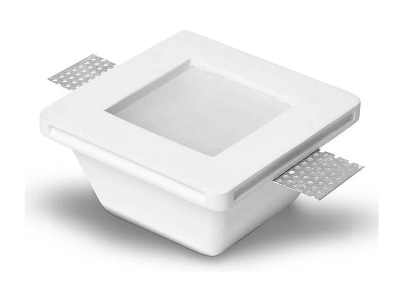 Aro Downlight Integración Escayola/Pladur Cuadrado para Bombilla LED GU10 / GU5.3 GU10 Corte 123x123 mm Blanco