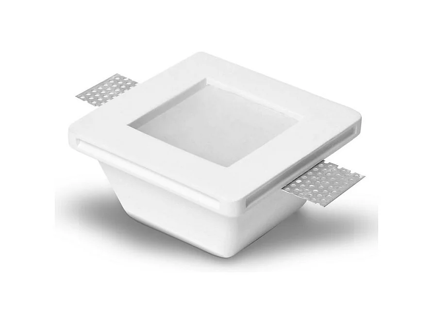 Aro Downlight Integración Escayola/Pladur Cuadrado para Bombilla LED GU10 / GU5.3 GU10 Corte 123x123 mm Blanco