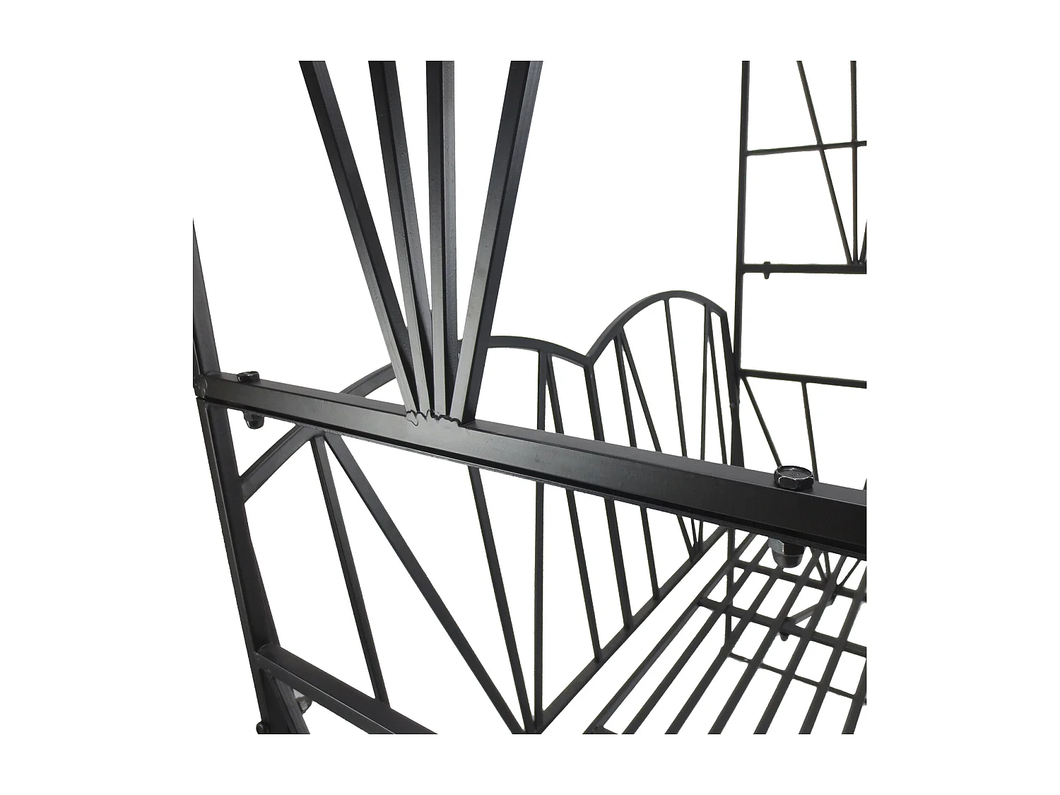 Arche de jardin avec banc 2 places dim. 115L x 54l x 203H cm métal thermolaqué noir