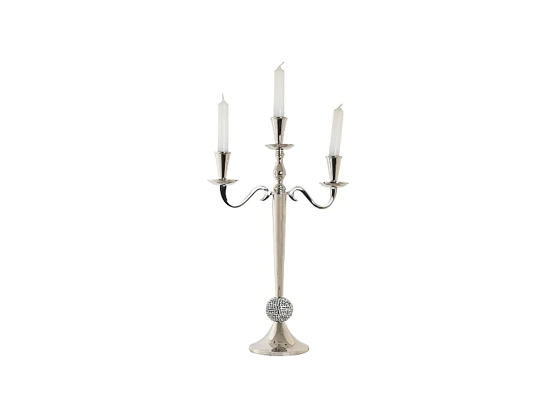 CANDELABRO ALUMINIO ACRILICO 30X12X46 CROMADO