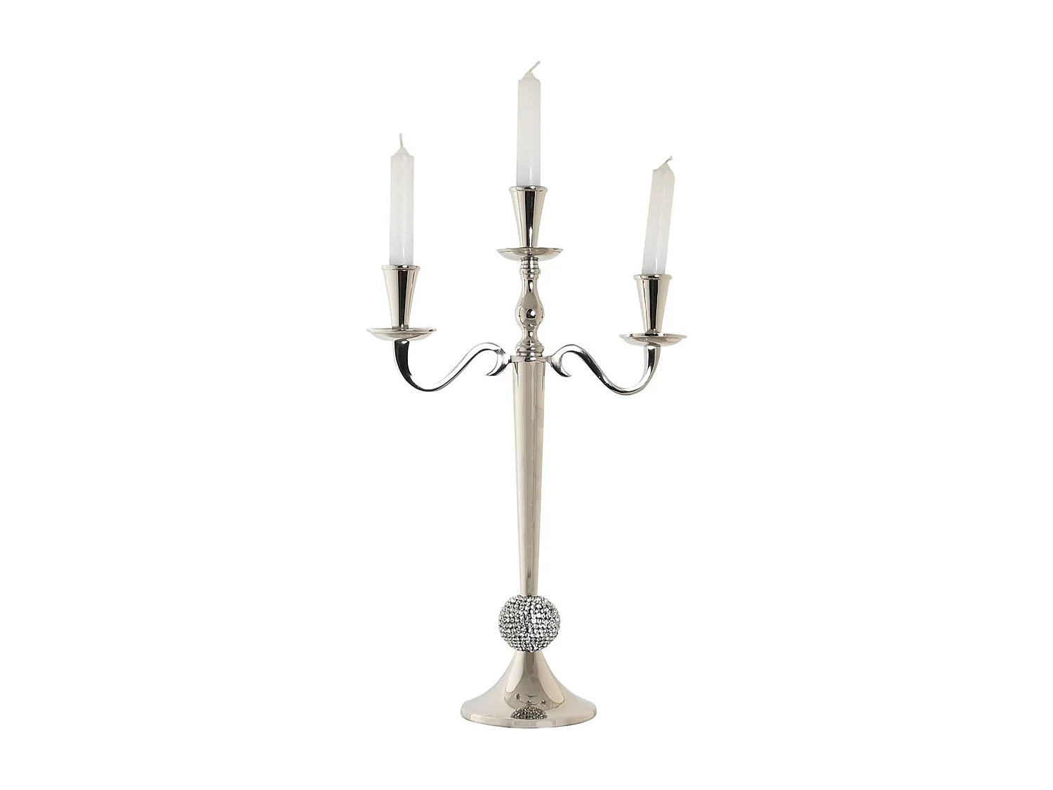 CANDELABRO ALUMINIO ACRILICO 30X12X46 CROMADO