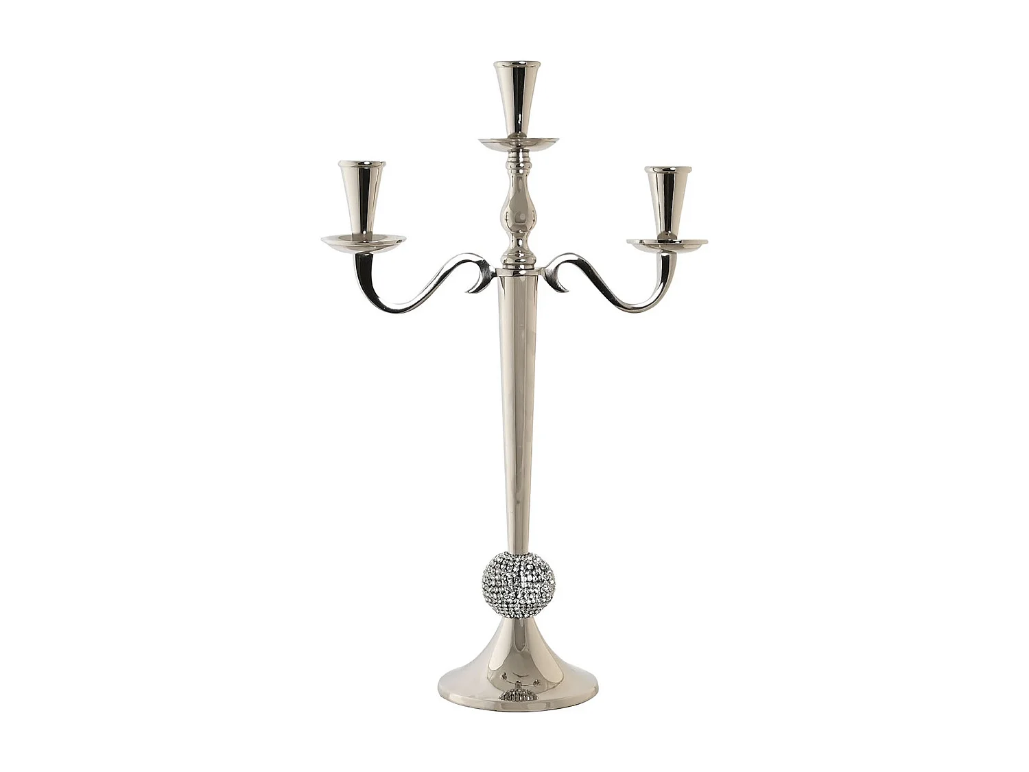 CANDELABRO ALUMINIO ACRILICO 30X12X46 CROMADO
