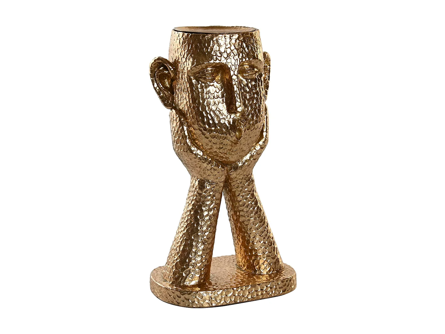 PORTAVELA RESINA 18X13,5X31,5 PERSONA DORADO