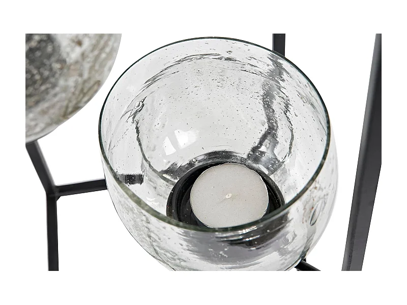 PORTAVELA HIERRO CRISTAL 18X18X76 5 PORTAVELAS