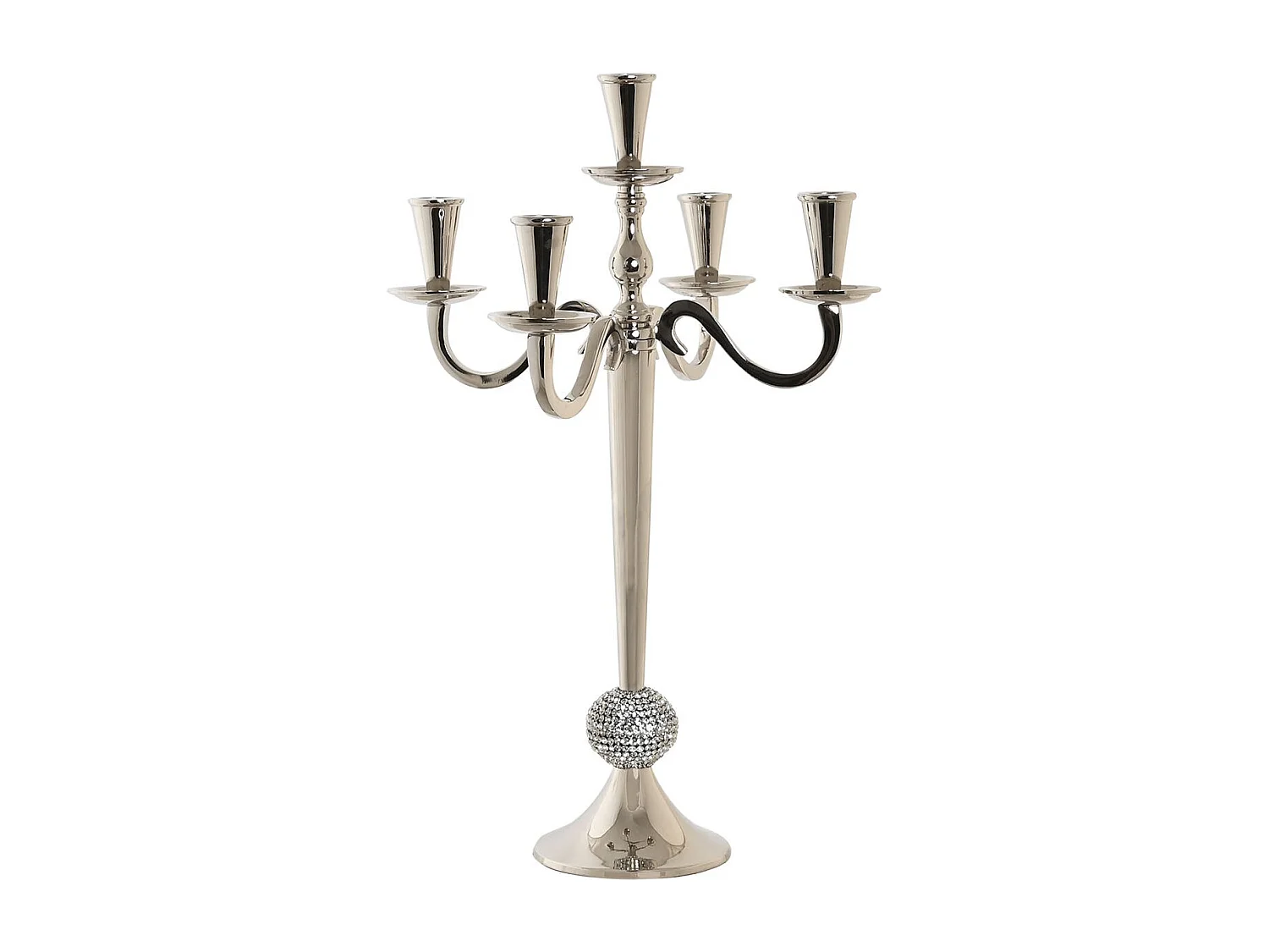 CANDELABRO ALUMINIO ACRILICO 30X30X47 CROMADO